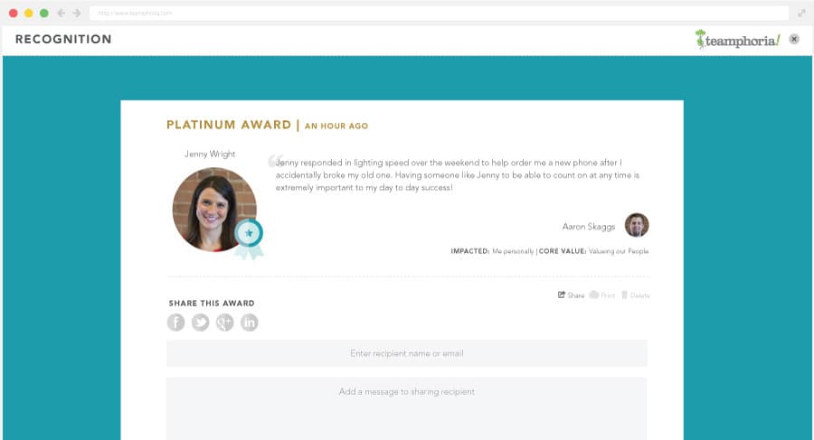 Full-screen recognition award screenshot