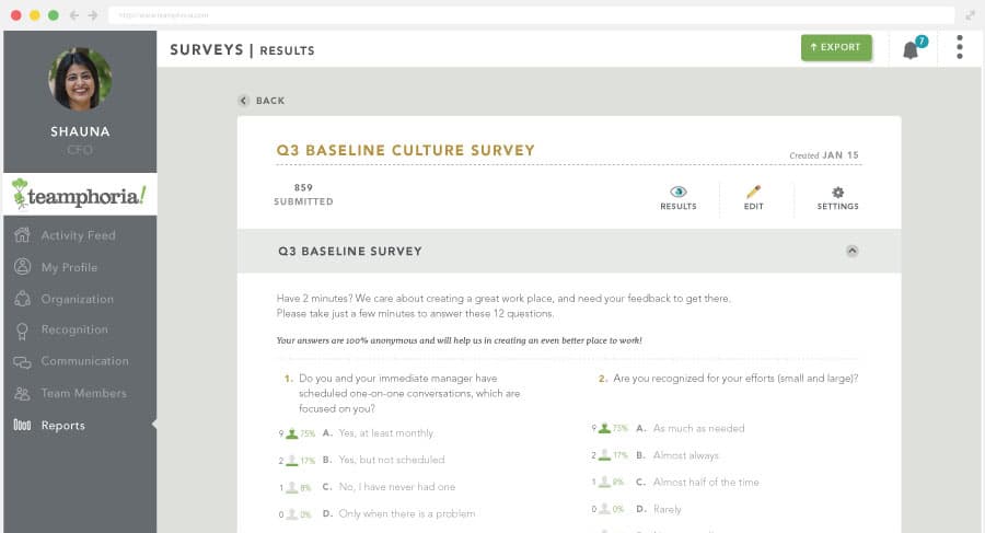 Custom survey builder screenshot