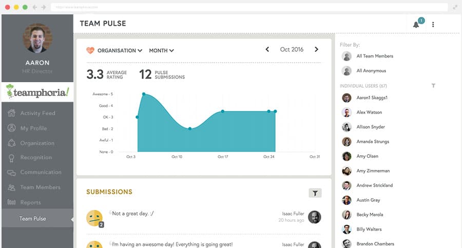 Team Pulse dashboard screenshot